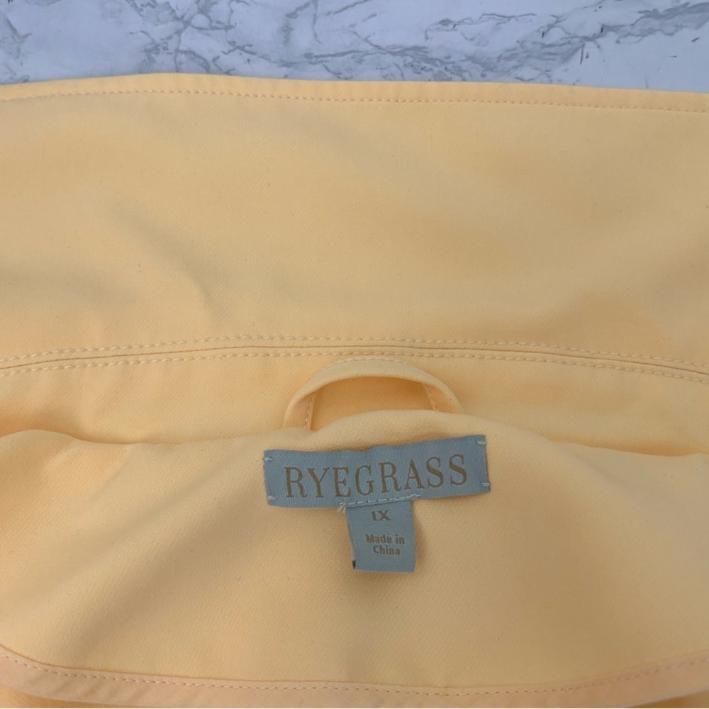 Ryegrass Womens Jacket Coat Soft 1X Plus Size Yellow Belted Polyester Spandex - Picture 4 of 5